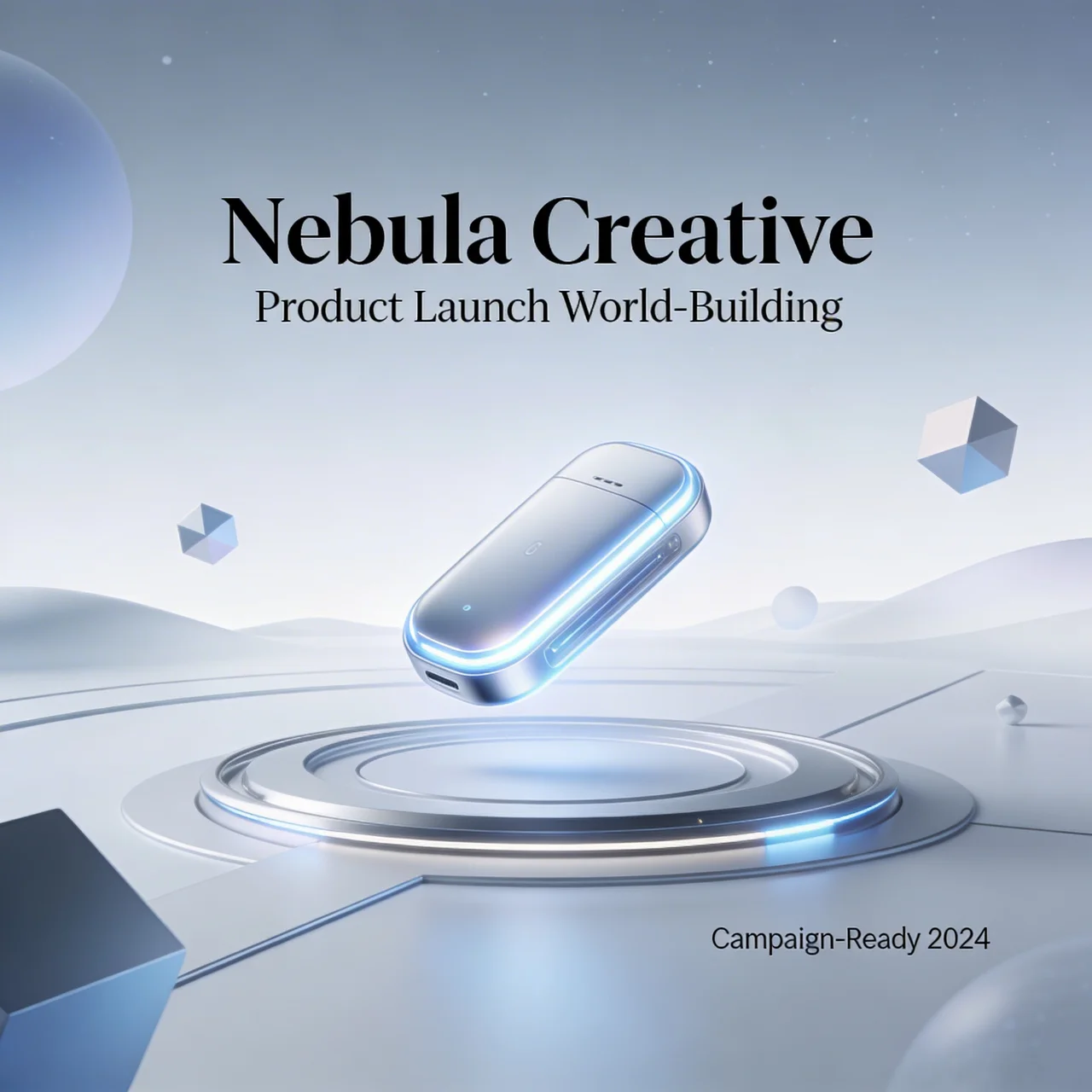 Futuristic wearable launch visual used as a premium campaign still