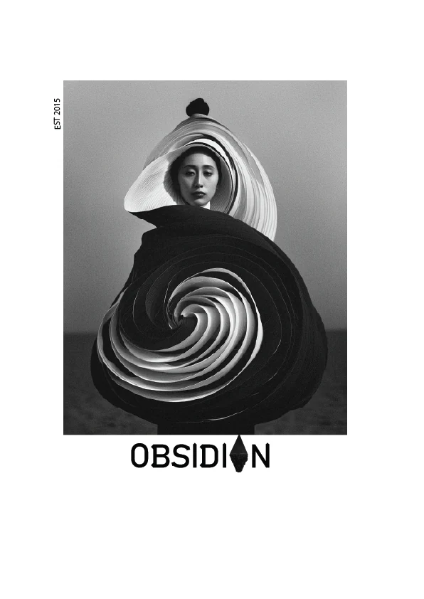 Obsidian editorial black and white campaign mark